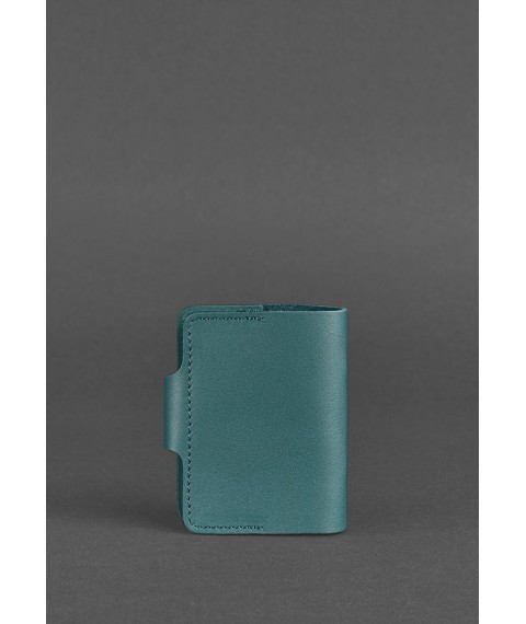 Women's leather card case 7.1 (Book) green