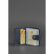 Leather card case 7.1 (Book) dark blue