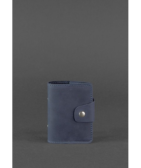 Leather card case 7.1 (Book) blue