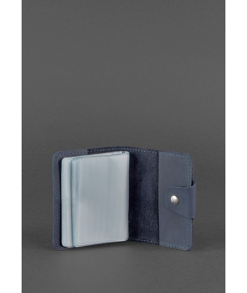 Leather card case 7.1 (Book) blue