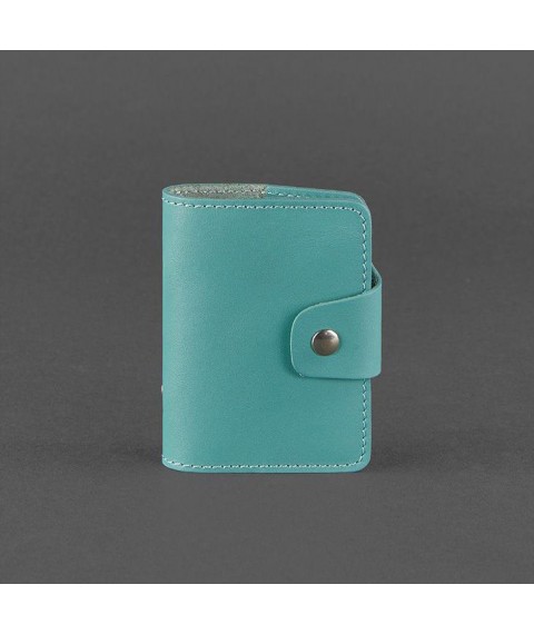 Women's leather card case 7.1 (Book) turquoise