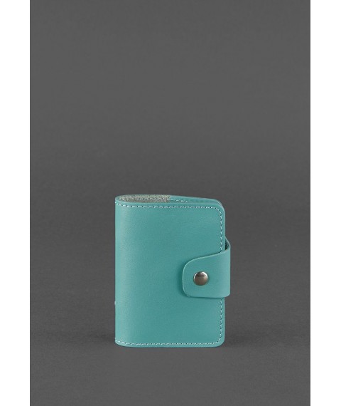 Women's leather card case 7.1 (Book) turquoise