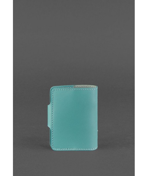 Women's leather card case 7.1 (Book) turquoise