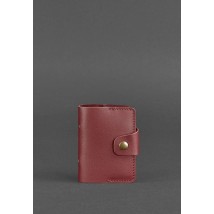 Women's leather card case 7.1 (Book) burgundy