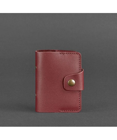 Women's leather card case 7.1 (Book) burgundy