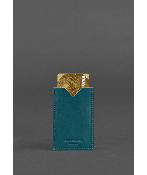 Women's leather card case 8.0 green