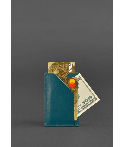 Women's leather card case 8.0 green