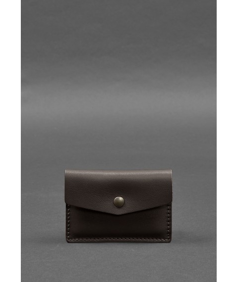 Leather card case 9.0 dark brown Crust