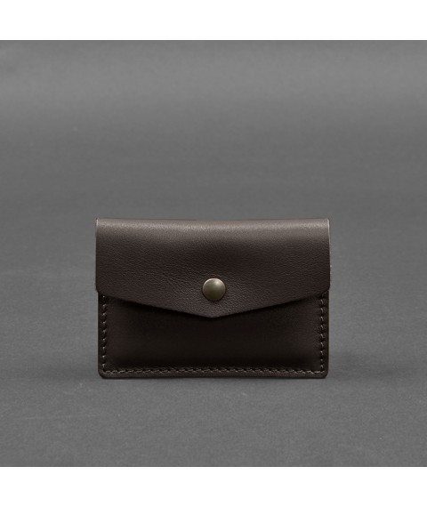 Leather card case 9.0 dark brown Crust
