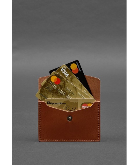 Leather card case 9.0 light brown crust