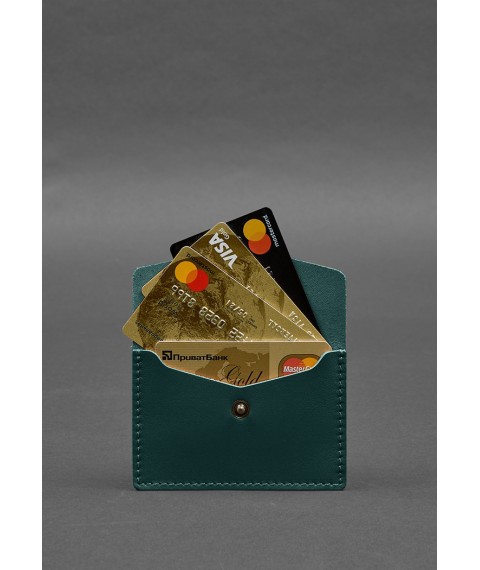 Leather card case 9.0 green crust