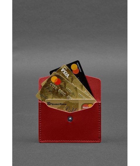 Leather card case 9.0 red crust