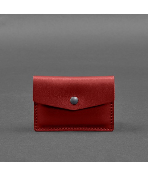Leather card case 9.0 red crust