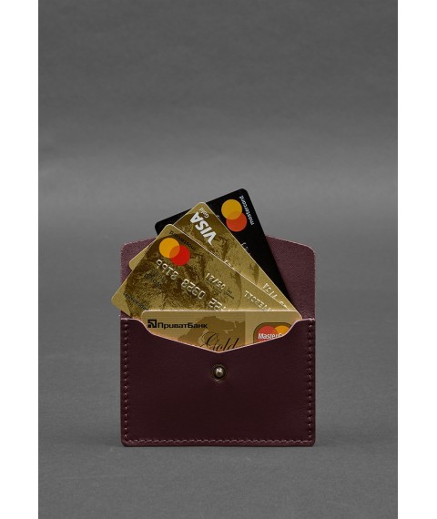 Leather card case 9.0 burgundy crust
