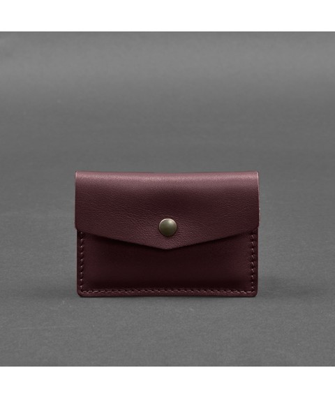 Leather card case 9.0 burgundy crust