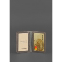 Leather cover for ID-passport and driver's license 4.0 dark beige