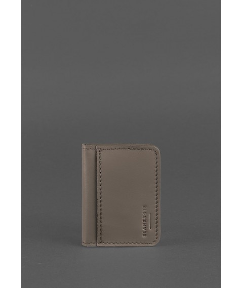 Leather cover for ID passport and driver's license 4.1 dark beige with coat of arms