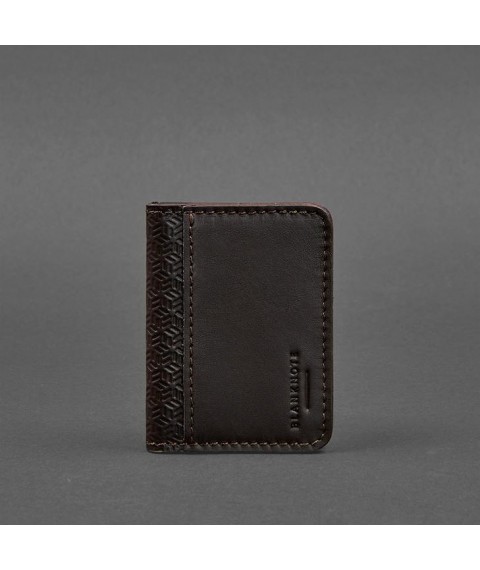 Men's leather cover for ID passport and driver's license 4.0 carbon brown