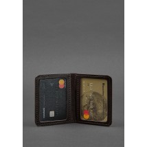 Leather cover for ID passport and driver's license 4.0 brown