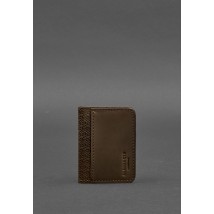Men's leather cover for ID passport and driver's license 4.0 Carbon dark brown Crazy Horse