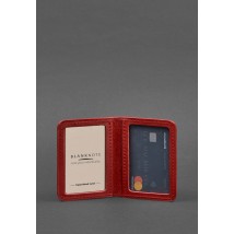 Жіноча шкіряна обкладинка для ID-паспорта і водійських прав 4.0 червона