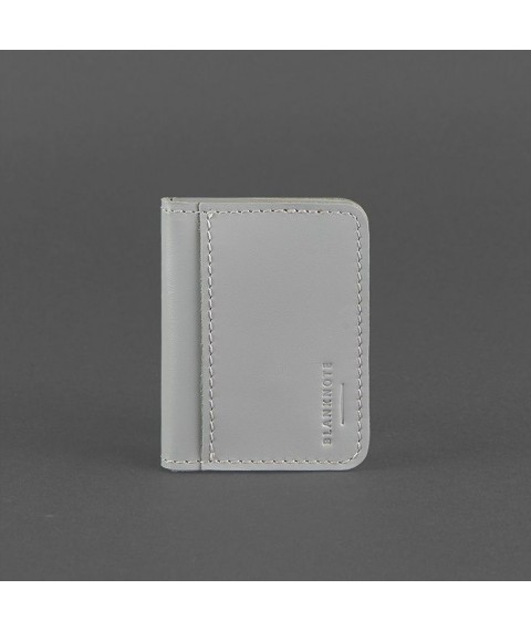 Leather cover for ID-passport and driver's license 4.1 Gray with coat of arms