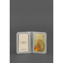 Женская кожаная обложка для ID-паспорта и водительских прав 4.0 Серая
