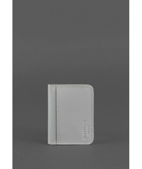 Шкіряна обкладинка для ID-паспорта і водійських прав 4.1 Сіра з гербом