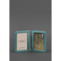 Leather cover for ID-passport and driver's license 4.0 turquoise