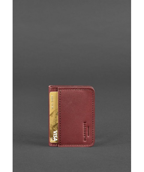 Leather cover for ID-passport and driver's license 4.1 burgundy with coat of arms