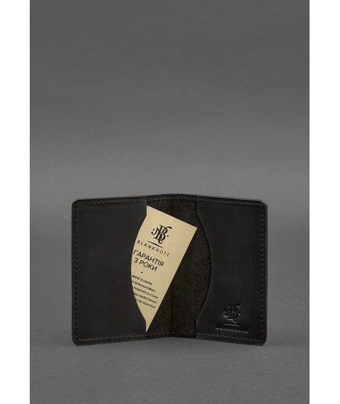 Men's leather card case (business card holder) 6.0 Carbon black