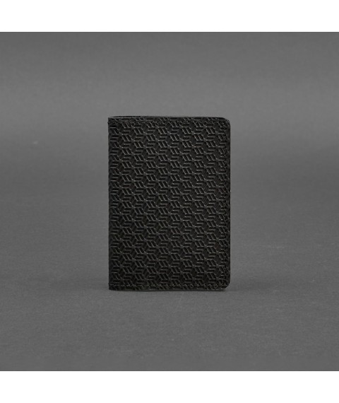 Men's leather card case (business card holder) 6.0 Carbon black