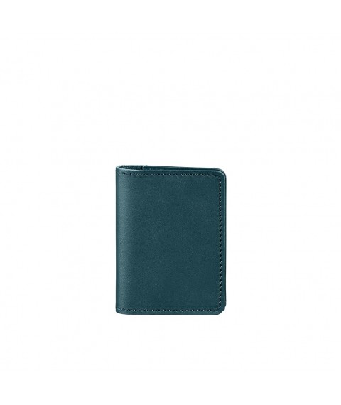 Women's leather card case (business card holder) 6.0 green