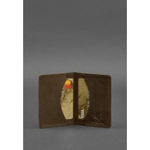 Мужской кожаный кард-кейс (визитница) 6.0 Карбон темно-коричневый Crazy Horse