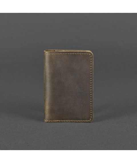 Leather card case (business card holder) 6.0 dark brown Crazy Horse