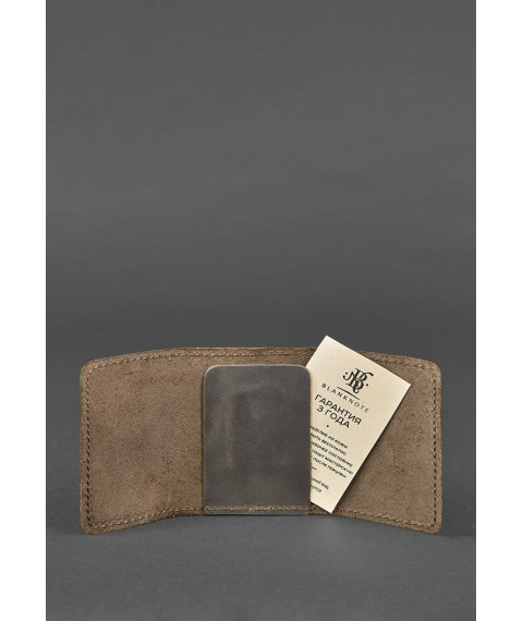 Leather card case 1.1 dark brown Crazy Horse