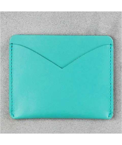 Women's leather business card holder 5.0 turquoise