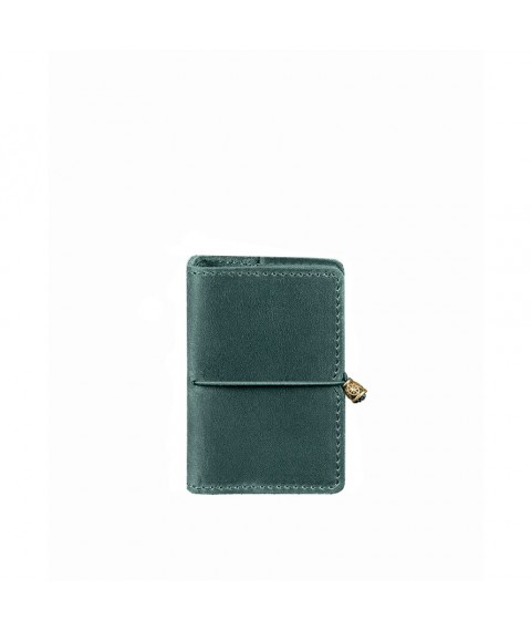 Leather card case 7.0 green Crazy Horse