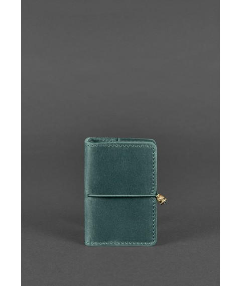 Leather card case 7.0 green Crazy Horse