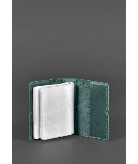 Leather card case 7.0 green Crazy Horse