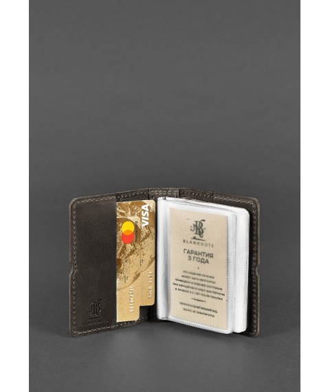 Leather card case 7.0 dark brown Crazy Horse
