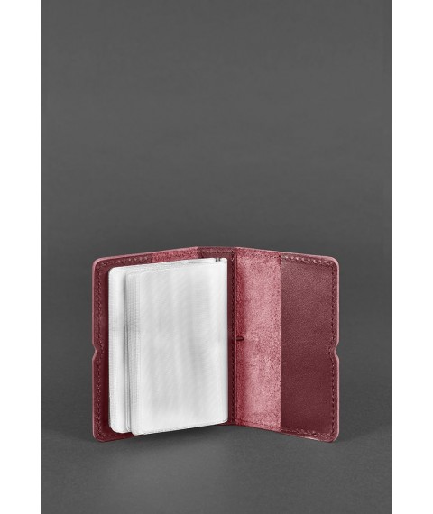 Women's leather card case 7.0 burgundy Crust