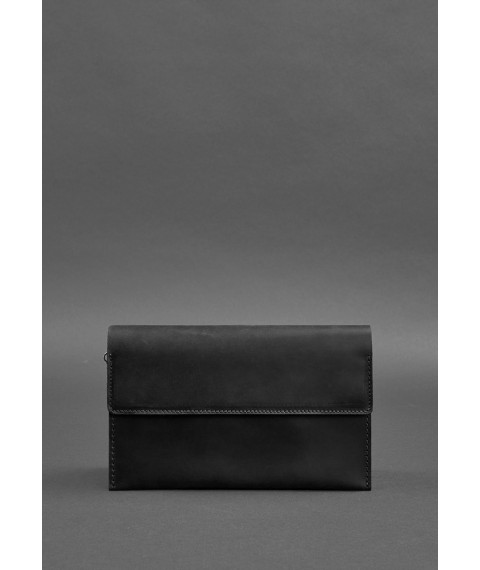 Men's leather clutch-purse 3.0 black Crazy Horse