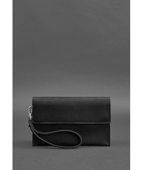 Men's leather clutch-purse 3.0 black Crazy Horse