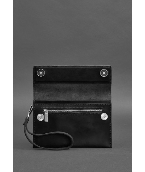 Men's leather clutch-purse 3.0 black Crazy Horse