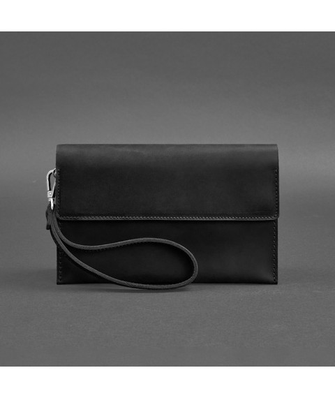 Men's leather clutch-purse 3.0 black Crazy Horse