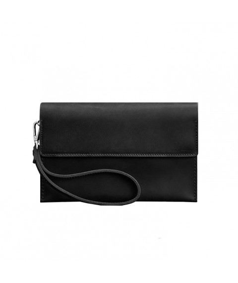 Men's leather clutch-purse 3.0 black Crazy Horse