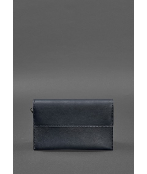 Leather men's clutch purse 3.0 blue crust