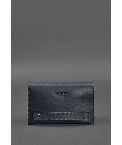 Leather men's clutch purse 3.0 blue crust