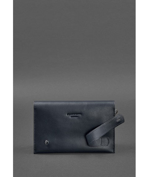 Leather men's clutch purse 3.0 blue crust